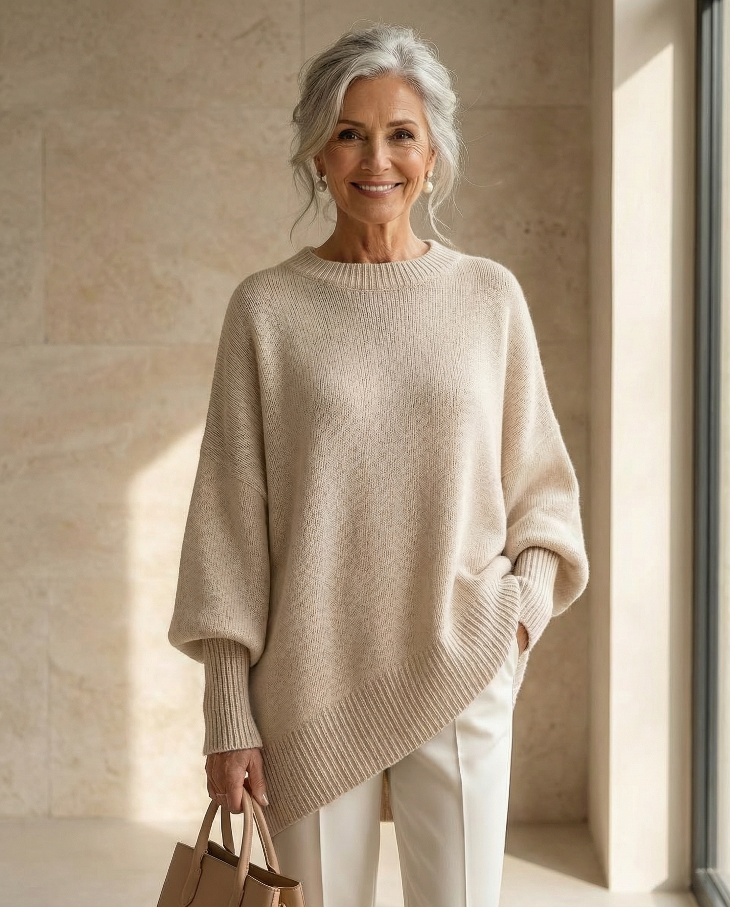 Vellaro suéter poncho oversize de punto