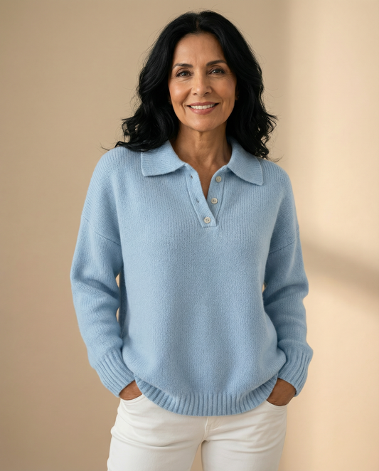 Vellaro suéter de polo de tejido suav